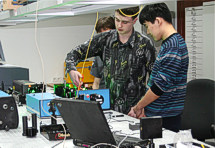 Students with Dye laser
